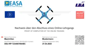 Ab 250 gr braucht man ab 1. Januar 2021 mindsestens den EU-Kompetenznachweis A1/A3, um außerhalb von Modellflugplätzen ein Modell zu betreiben
